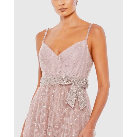 Mac Duggal Pink Rhinestone Embellished Sweetheart Neckline Gown US 6 $598 - Picture 4 of 11